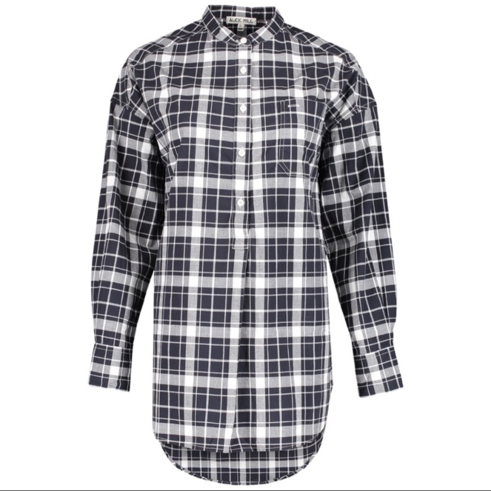 Alex Mill Plaid Tunic Popover Top S